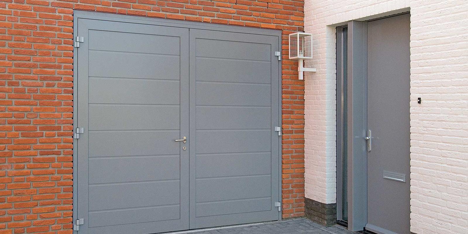 aluminium voordeur en garage